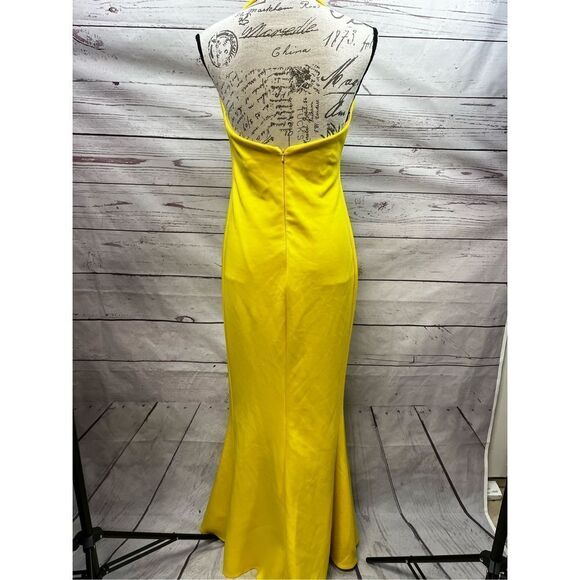 Yellow Halter Neck Sleeveless Maxi Dress Formal Gown Evening Party Cocktail‎ - Picture 5 of 8